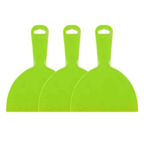 uxcell Putty Scraper 6" Plastic Flexible Putty Knives Disposable Spreader for Taping Drywall Wall Painting Green 3pcs
