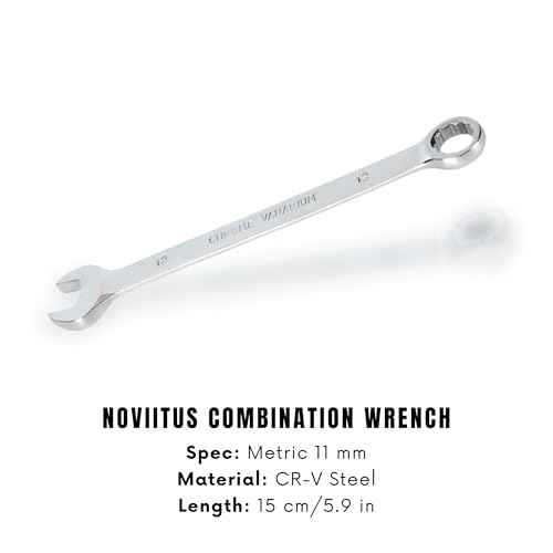 11mm Combination Wrench, Professional Grade Chrome Vanadium Steel (CR-V) Socket Mechanic Hand Tool, 12-Point Box-end, Perfect for Auto Repair, Household, Car, Truck Emergency (11mm)