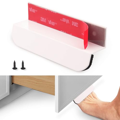 RVPEKUPE White 4-Inch Under Cabinet Toe Foot Pull - Hands-Free Cabinet Handle