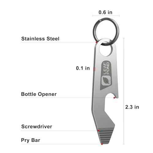 3-Pack Bottle Opener Keychain, EDC Pry Bar, Flathead Screwdriver Tip, Beer Opener Key Chain, Keychain Pry Bar, EDC Bottle Opener, Portable Key Tool, Stainless Steel Can Opener Keychain