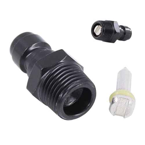 8mm Quick-Disconnect Plug Adapter, 1/8" NPT Male Thread, Foster PCP Airsoft Adapter Fittings, Black Zinc Plated Copper