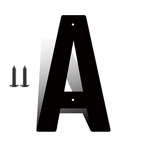 Black 12-Inch Metal House Address Number for Outdoor Wall - Modern Home Sign