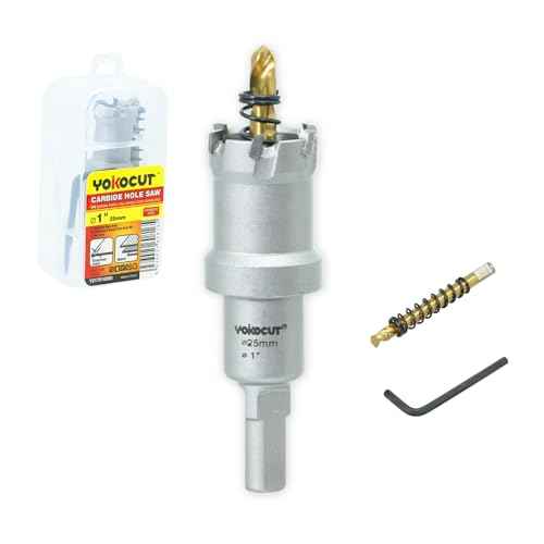 1 Inch Carbide Hole Saw, Hole Cutter Carbide Tipped with Pilot Drill Bit, TCT Hole Saws for Stainless Steel, Metal, Iron, Copper, Brass, Plastic, Wood