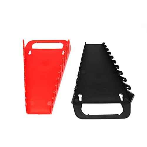 10-Tool Gripper Wrench Organizer Tray Kit - 2 Plastic Portable Gripper Tray Holders (2 Piece Kit, Black & Red)