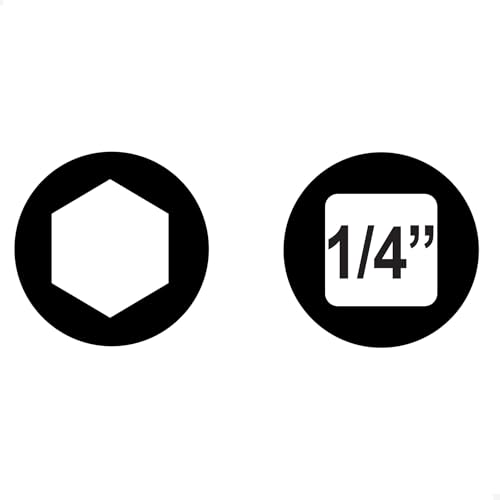 VEGA Hex 6mm Socket Bit. Professional Grade 1/4" Square Drive Allen Hex 6mm Bit Socket. 120H060SB-2