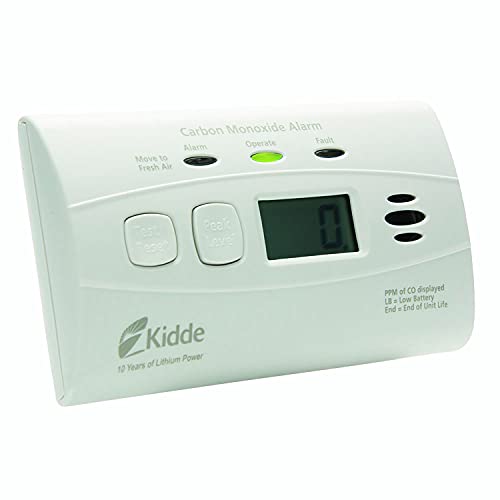 Kidde Carbon Monoxide Detector 10-Year Battery Pack with Digital Display & 3rd Edition