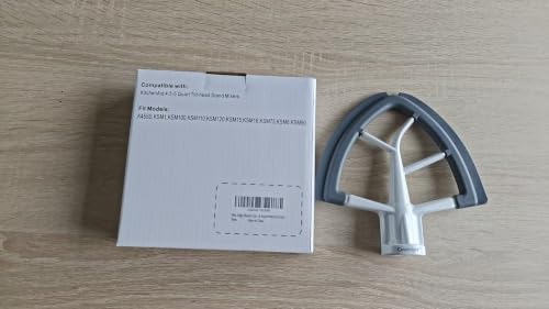 Cowbright Gray Flex Edge Beater for KitchenAid 4.5/5 Qt Tilt-Head Mixer – Auto Scrape Bowl Scraper