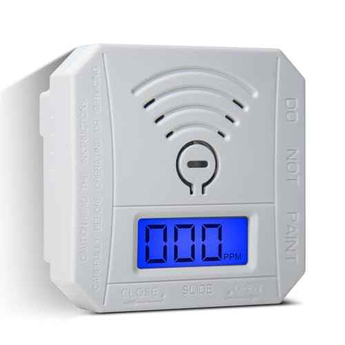 TALLPOWER Carbon Monoxide Detector,CO Gas Monitor Alarm,CO Sensor with LCD Digital Display and Sound Warning,CO Alarm with Sensitive CO Sensor,Battery Powered,for Home,Bedroom,Warehouse (1 Pack)