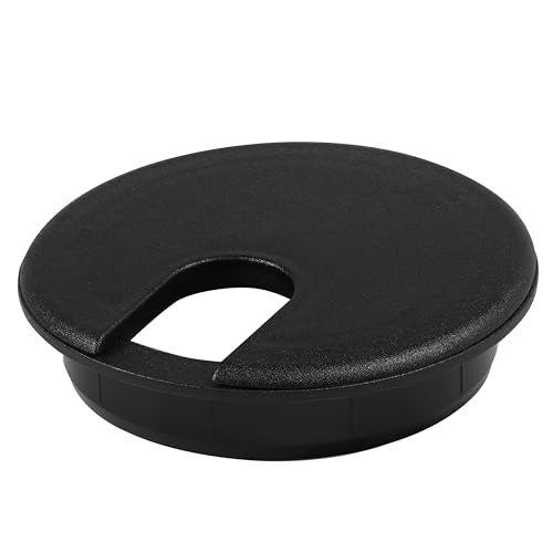 5 Pack Rok 3-Inch Black Cable Grommet Desk Hole Cover for Wire Management