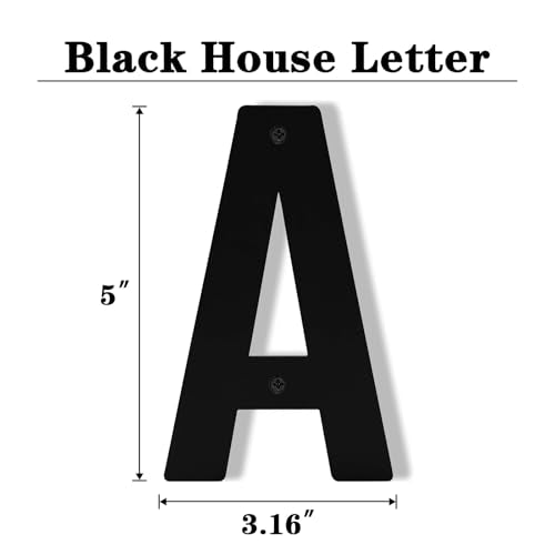 Black 5 Inch Aluminum House Address Letters - Floating Metal Numbers