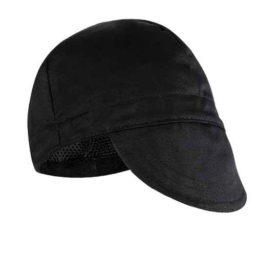 Reversible Welding Cap for Men, Washable Water Fireproof Fire Retardant Cotton Cloth Welding-Hat, Protective Welders Cap for Safety and Head Protection While Welding to Men Women(Black)