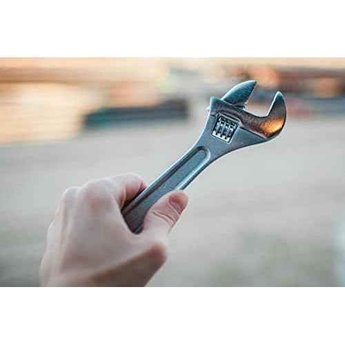 Edward Tools 8-Inch Adjustable Wrench - Heavy Duty Drop Forged Steel - Precision Milled Jaws for Maximum Gripping Power - Rust Resistant Finish - Tempered and Heat Treated Steel - Secure Jaw