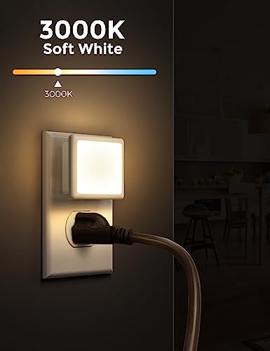 LOHAS LED Night Lights 2-Pack 3000K Soft White Wall Plug-in Auto On/Off