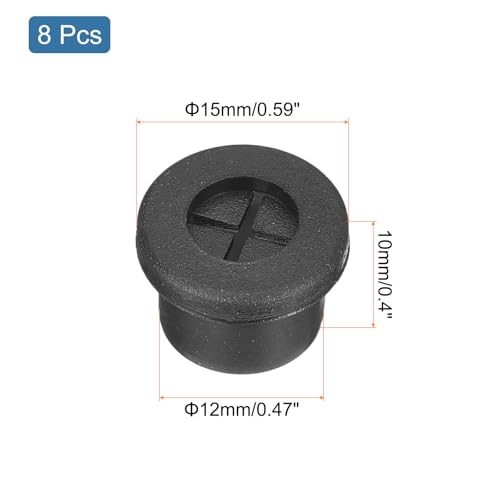 uxcell 8 Pcs 1/2 Inch (12mm) Rubber Cable Grommets Desk Wire Hole Covers