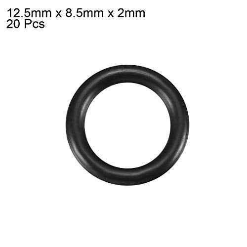 uxcell Nitrile Rubber O-Rings 12.5mm OD 8.5mm ID 2mm Width, Metric Sealing Gasket, Pack of 20