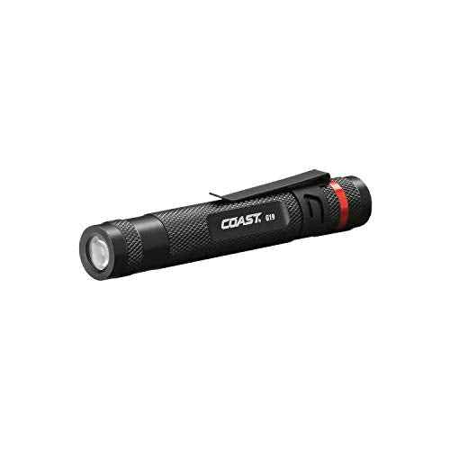 Coast G19 54 Lumen Inspection Beam LED Penlight with Adjustable Pocket Clip and Consistent Edge-To-Edge Brightness, Black