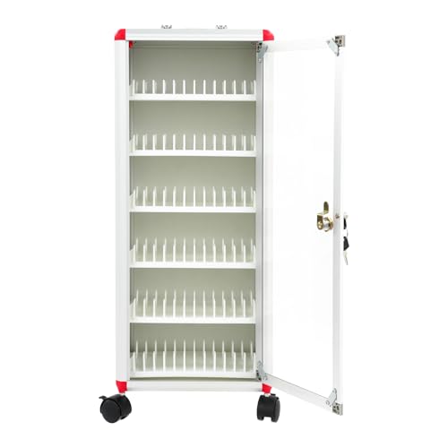 72-Slot Mobile Phone Locker Cabinet with Wheels & Keys - Secure Storage for Smartphones