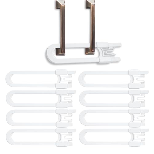 Vmaisi 8-Pack Adjustable Baby Sliding Cabinet Locks - Child Safety Locks for Double Doors