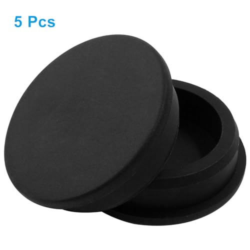 5 Pack 51mm Silicone Rubber Plugs for 2 Inch Round Holes Black - Waterproof Seal Caps