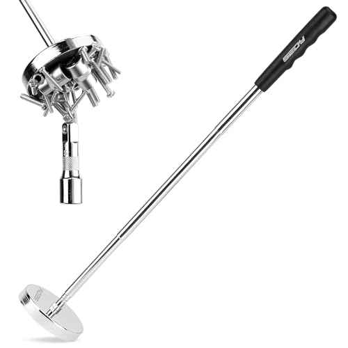 Telescoping Magnetic Sweeper Pickup Tool: Strong Magnet Pick up Nails Screws and Metal Parts Nut Bolts Steel Iron Parts Finder 35LB Pull Capacity Retractable 8.6" to 33" Telescopic Stick