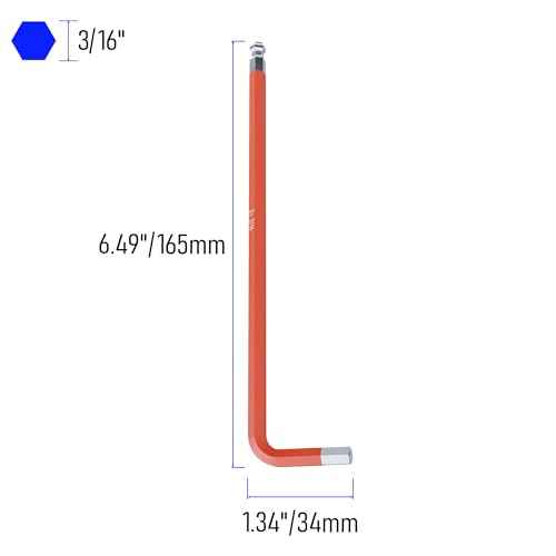 4PCS 3/16" Ball End Hex Key Allen Wrench, SAE Internal Hexagonal Wrench, L Shaped Long Arm S2 Steel Repairing Tool£¬Orange