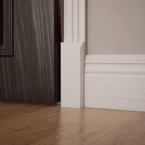 2 1/2"W x 6 1/2"H x 1 1/8"P Americraft Solid Paint Grade Wood Smooth Plinth Block with Beveled Edge, Primed Pine