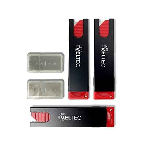 Veltec Auto Retractable Safety Utility Box Cutters, 3 Pack Cutters with 10 Extra Blades (VC800)