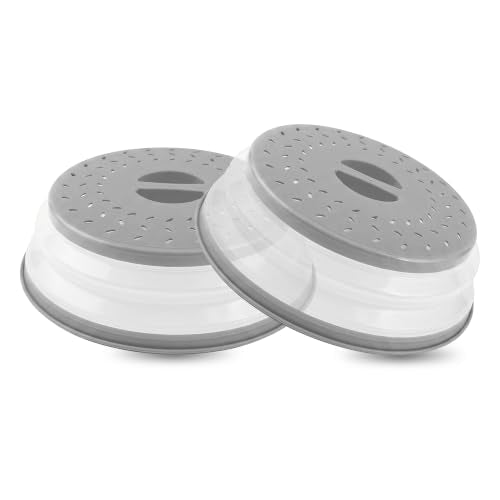 Galleyby Gary Silicone Microwave Splatter Cover, 10.5 Inch, Pack of 2, BPA Free, Dishwasher Safe