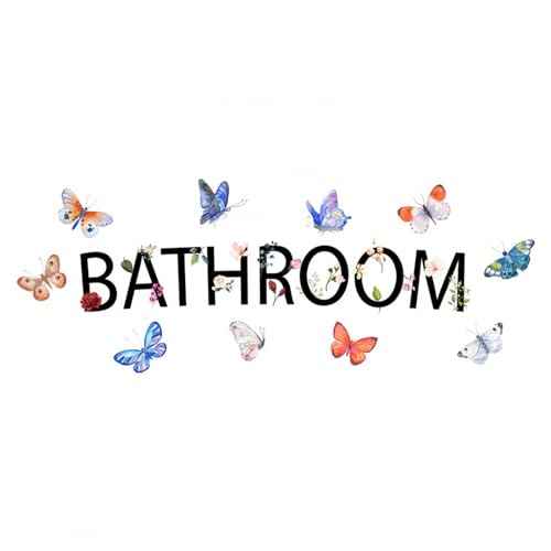 2pcs Bathroom Wall Decals Stickers Decor DIY Removable for Wash Room Door Signs Vinyl Lettering Sticker Home Decoration