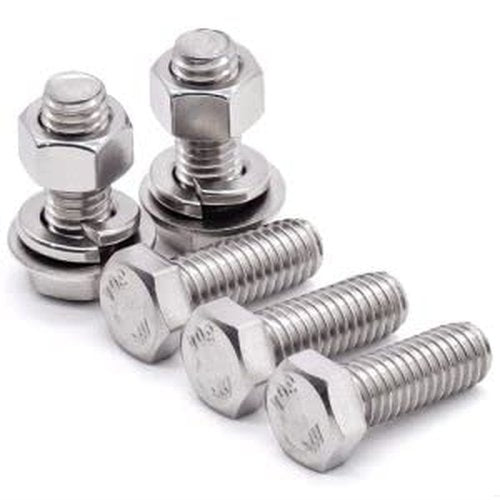 8 Sets Glvaner 3/8-16 x 1" Stainless Steel Hex Head Screws Bolts, Nuts, Flat & Lock Washers, 18-8 (304) Stainless Steel, Full Thread, Coarse Thread