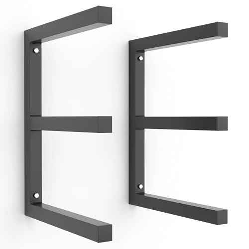 Ultrawall Lumber Storage Rack Wall Mount Wood Storage Racks, Metal Wood Organizer Racks for Shed, Workshop, Garage, Holds Up 220 LBS Per Level (Pack of 2, Black)