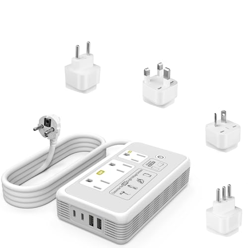 Mapambo Gray 2000W 220V to 110V Travel Voltage Converter for Hair Dryers