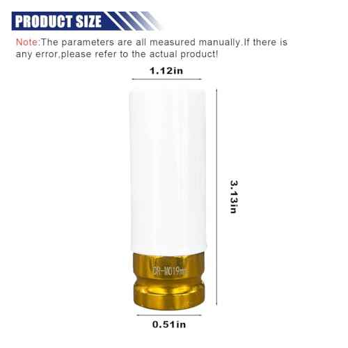 1/2" Drive 19 mm Lug Nut Impact Socket, Non-Marring Deep Lug Nut Socket, Thin Wall Wheel Rim Protector Sleeved Socket (19mm/0.7inch)