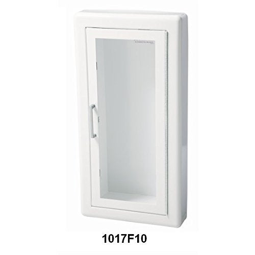 Fire Extinguisher Cabinet | Made in USA | JL Industries 1017F10 | Full Glass Door | Semi-Recessed | 3" Rolled Trim | ADA Compliant