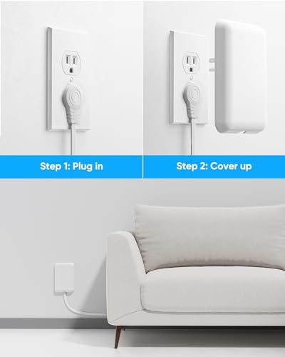 Olcorife 5FT Flat Extension Cord Power Strip with 6 Outlets & 3 USB Ports - Wall Mount, Overload Protection