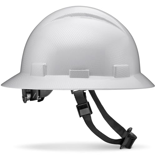 Acerpal Full Brim Hard Hat, Class C G & E, OSHA Construction Work Approved, Premium Carbon Design, Padded 6 PT Adjustable Ratchet Suspension, Top Pad, Gloss