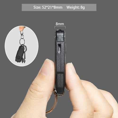 USB Rechargeable Keychain Light, 3pcs Mini LED Flashlight with Keyring, Great EDC Tool, Gift for Kids Teens (3, Black)