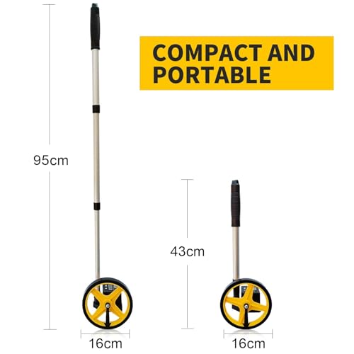 Zozen 6-Inch Measuring Wheel in Meters, Telescopic Calibrated