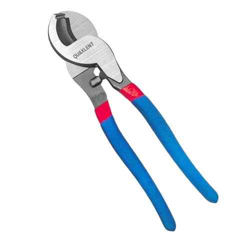 10 Inch Large Cable Cutter Heavy Duty High Leverage Big Wire Cutting Plier Tool for 4/0 Aluminum 2/0 Soft Copper and 100PR 24AWG Comm Cable, Blue