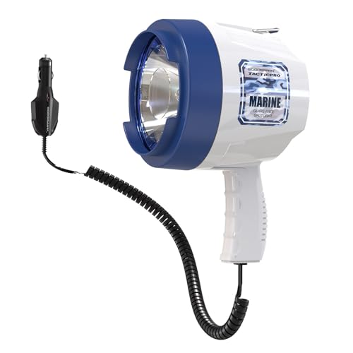 GOODSMANN Spotlight Outdoor Handheld 12v Spot Light 1200 Lumen spotlights with Cigarette Lighter for Boat Marine Glare-Free Bright Plug in Spotlight for Car Corded Floodlight