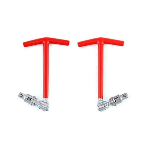QWORK Spark Plug Socket Wrench, Universal,T-handle, 6mm (5/8") & 21mm (13/16") Remover Installer