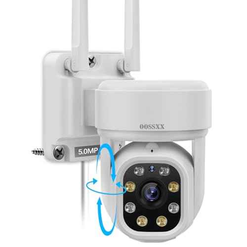 OOSSXX (2-Way Audio & PTZ Camera) 5MP Extend Wireless PTZ Camera WiFi Security System Pan, 24/7 Auto Tracking for Outdoor Indoor,Night Vision,2-Way Audio Surveillance DVR Set