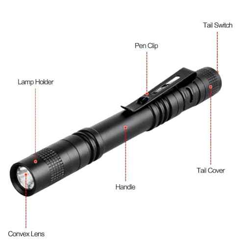 Pen Flashlight,2PCS Led Pen Light Flashlights with Clip,Mini Pocket Flashlight Small Penlight Inspection Flashlight
