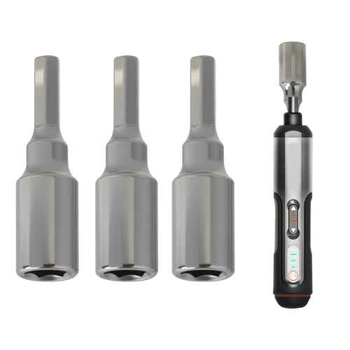 3 Pcs 4mm to 1/4 Bit Adapter Magnetic, Precision 0.4 Inches Socket Adapter for 4mm Electric Screwdriver, Durable Hex Shank Converter for Professionals, Tinkerers, and Hobbyists