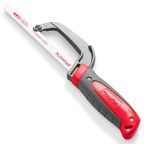 Aluminum Frame Mini Hacksaw with 10" Flexible Bi-Metal HSS Blade for Metal and Wood