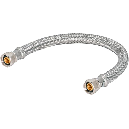 Eastman 16-Inch Steel-Flex Flexible Faucet Supply Line, 3/8 in. Compression Braided Stainless Steel