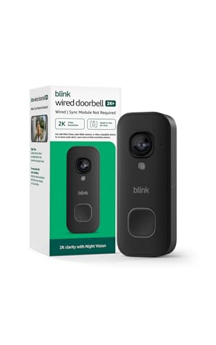 Blink Wired Doorbell 2K+ Head-to-Toe Video, Black, Without Chime, Device Only