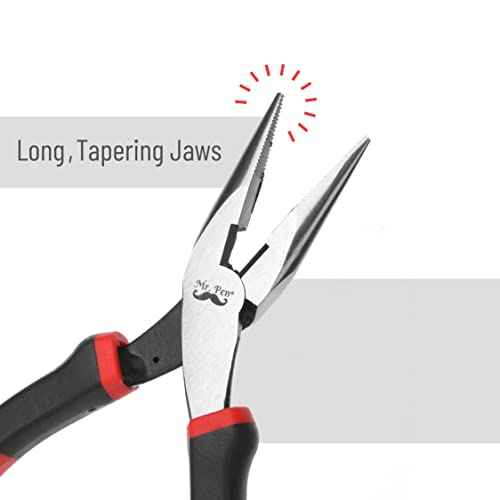 Mr. Pen- Needle Nose Pliers, 7 Inch, Long Nose Pliers, Needle Nose Pliers Tool, Pliers Needle Nose, Long Nose Pliers with Cutter, Wire Wrapping, Crafts, Jewelry Making Supplies