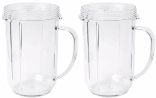 2x 16oz Magic Bullet MB1001 Replacement Cup — Blender/Juicer Tumbler Cups