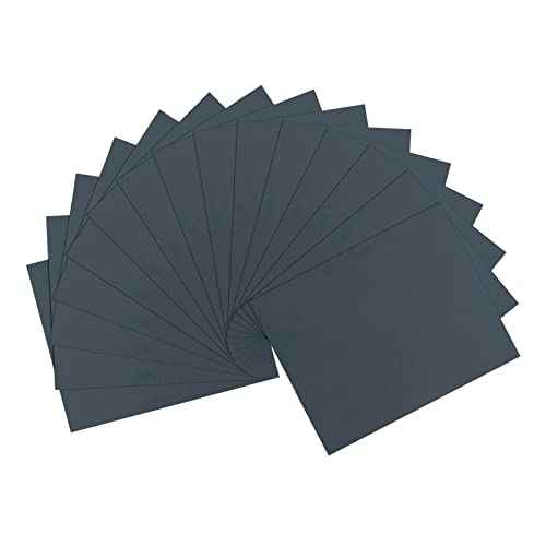 9 x 11 Inch 15pcs Wet Dry Sandpaper, 600 Grit Waterproof Abrasive Sand Paper, Silicon Carbide Sandpaper Sheets for Metal Wood, Auto Polishing